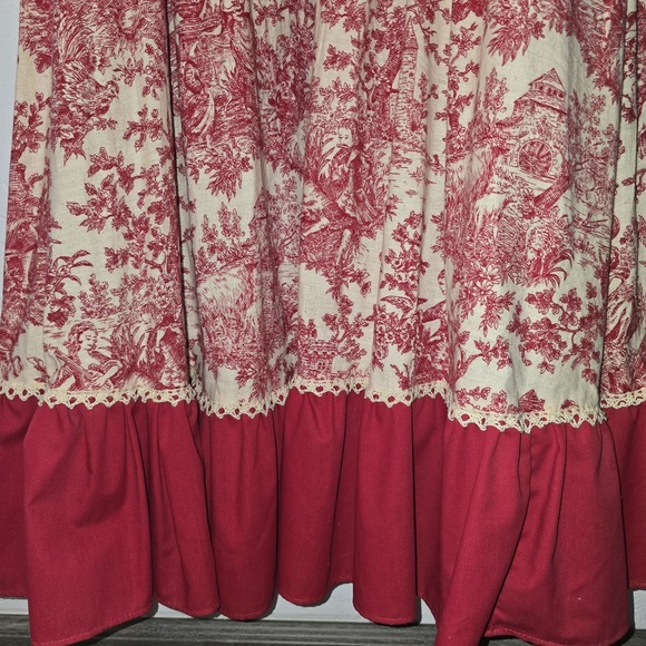 Gunne Sax Black Label Red Toile de Jouy Vintage Maxi Maiden Dress Sz 9/10 - Picture 5 of 15